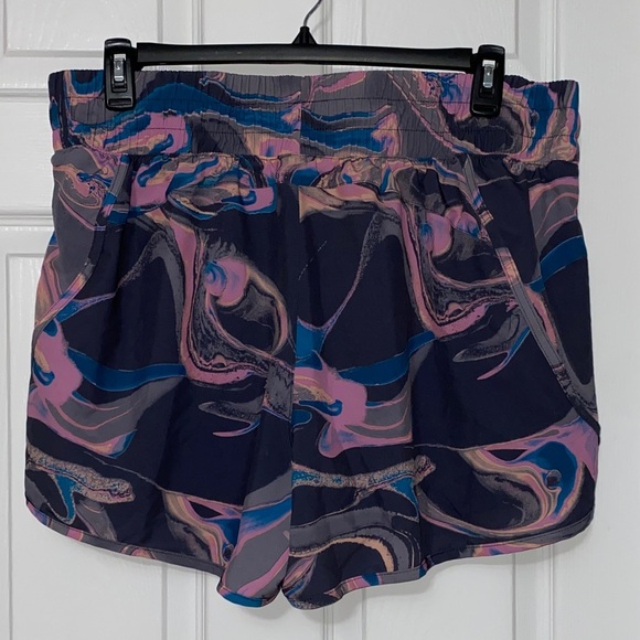 Avia Women's Athletic Shorts - Pink and Blue Swirl - Picture 2 of 6